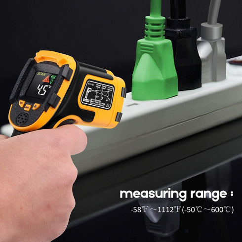 Infrared Thermometer Non-Contact Digital Laser Temperature Gun -58??1112?(-50??600?) Adjustable Emissivity IR Temp Gun - for Cooking, BBQ, Food, F...