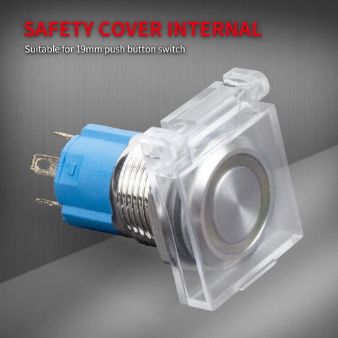 DaierTek 19mm PC Power Push Button Switch Cover Safety Guard Plastic Transparent Cap Protector for 3/4" Mounting Dia. Pushbutton Artists Light Box...