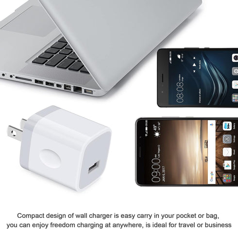 Wall Charger Adapter USB Charging Block, 5Pack Single Port USB Plug in Charger Cube Box Power Blocks Brick Charger Station Compatible with Samsung...