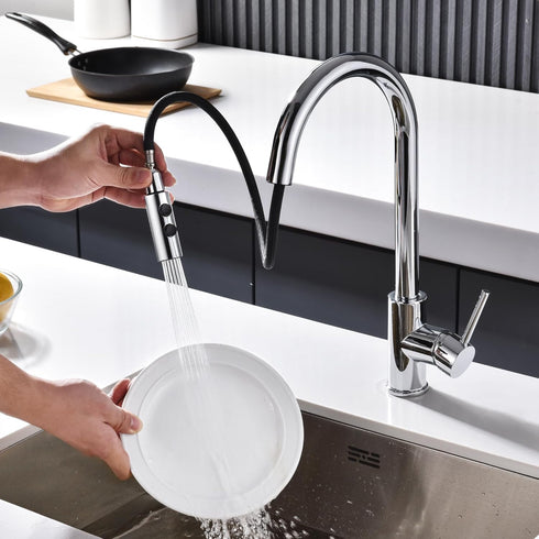 Kitchen Sink Faucet Head Replacement - Chrome Kitchen Faucet Spray Head with 10 Adapters, Stainless Steel Pull Out Kitchen Faucet Replacement Spra...
