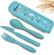 Teivio Plastic Wheat Straw Portable Travel Utensils Set for Kids, Reusable Flatware-Forks Spoons Knives for School Camping with Cute Whales Patter...