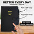 Black A5 Hardcover Notebook, 144 Pages, Lined Leather Journal with Pen, Better Everyday Journal & Daily Planner for Tasks, Checklists, Writing, Pr...