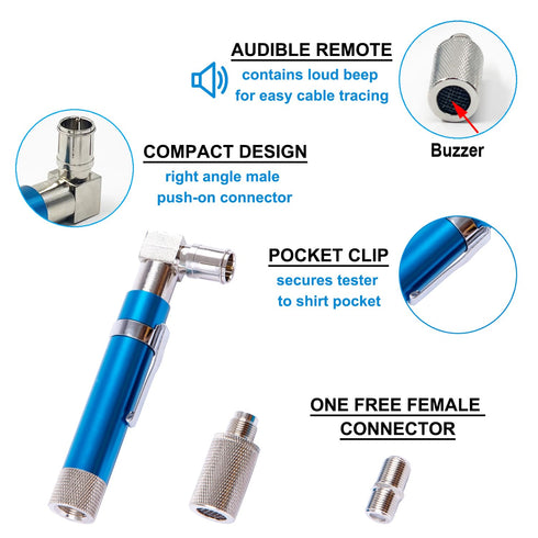 Coaxial Pocket Toner Pocket Continuity Tester(Tracer) and Toner with Light&Buzzer Voltage Toner and Barrel Connector Bundle for Testing Coax Cable...