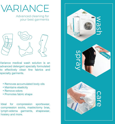 Variance by Forever New – Medical Wash Solution, Fragrance Free, 16 Fl Oz – Advanced Liquid Laundry Detergent for Compression Sportswear and Socks...