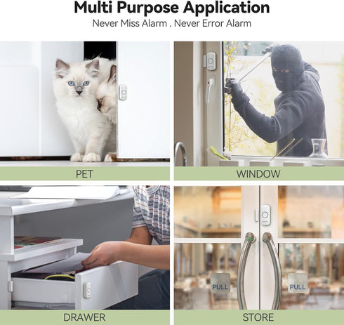 Window Alarm Door Alarms for Kids Safety, VOXON Wireless Door Alarm for Home Security Personal Security Window Alarms Sensor Burglar Door Alarm fo...