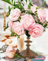 Artificial Flowers 25pcs Artificial Roses for Wedding Decoration, Fake Roses with Stems for DIY Bridal Shower, Wedding Bouquets, Party Table Cente...