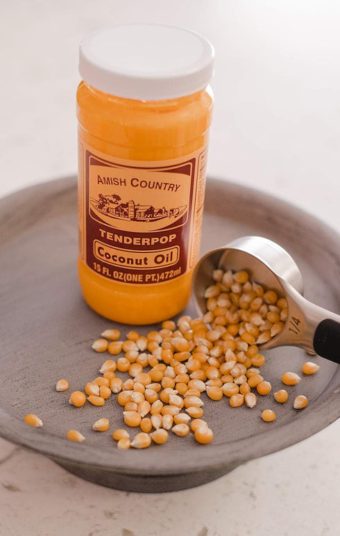 Amish Country Popcorn | Oil and Seasoning Variety Pack | Coconut Oil - 15 oz and Ballpark ButterSalt Popcorn Salt - 6 oz...