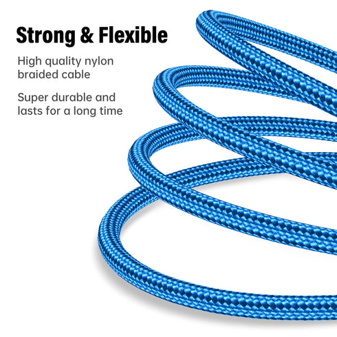Apple MFi Certified 3 Pack iPhone Charger 10ft, Long Lightning Cable Durable Nylon Braided iPhone Charging Cable 10 Foot, Fast iPhone Cord for iPh...