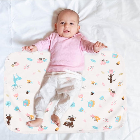 Kisangel Three Travel Diaper Underpads Mats for Pads Mattress Changing Reusable Cotton Infant Mat Change Washable Urinal Gentle Pad Super Incontin...