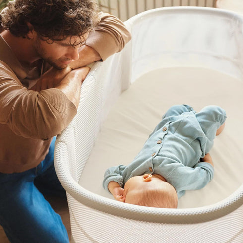 GRSSDER Stretchy Ultra Soft Fitted Bassinet Sheet 2 Pack, Universal Fit for Bassinets Baby Cradle Moses Basket Oval Rectangle Mattress Safe and Sn...