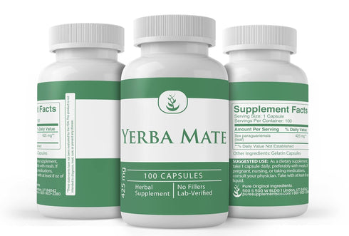 PURE ORIGINAL INGREDIENTS Yerba Mate, No Magnesium Or Rice Fillers, Always Pure, Lab Verified (100 Capsules)...