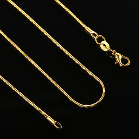 TecUnite 24 Pack Gold Snake Chain Necklace Chains with Lobster Clasps Gifts DIY for Jewelry Making, 1.2 mm...