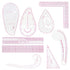 9 Styles Clear Metric Sewing Ruler Set, Plastic Sew French Curve Ruler for Designers, Pattern Maker, Sewing Templates...