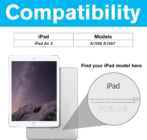 ProCase Smart Case for iPad Air 2 2014, Ultra Slim Lightweight Stand Protective Case Shell with Translucent Frosted Back Cover for iPad Air 2nd (A...