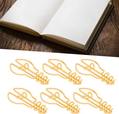 100Pcs Light Bulb Paper Clips Metal Special Shaped Paperclip with Storage Box Page Markers for School Office Supplies (Yellow)...