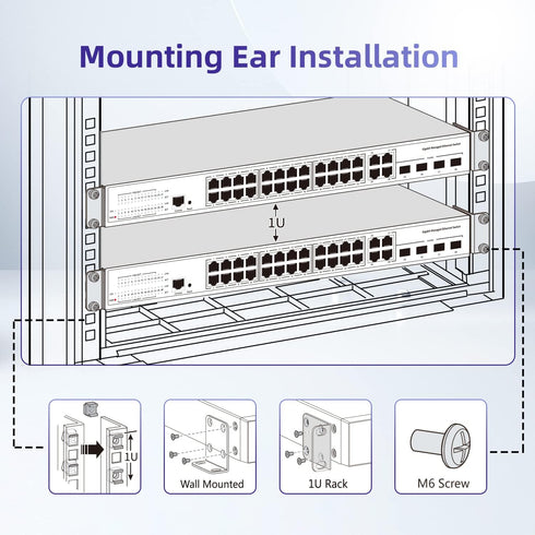 Rack Mount Kit 17.3'' Rack Ears for HP ProCurve/Aruba/OfficeConnect/HPE HP-4S (5064-2085) (5069-6535)...