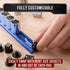 Precision Defined Aluminum Tool Socket Holder | Blue, Single 3/8-Inch Socket Organizer x 16 Clips | Heavy Duty Socket Rails Organizer, Socket Stor...