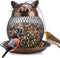 Outside Wild Bird Feeder, Heavy Duty Metal Frame Squirrel Proof Bird Feeders Hanging for Garden Yard Outdoor Decoration, Cute Cat Shaped...