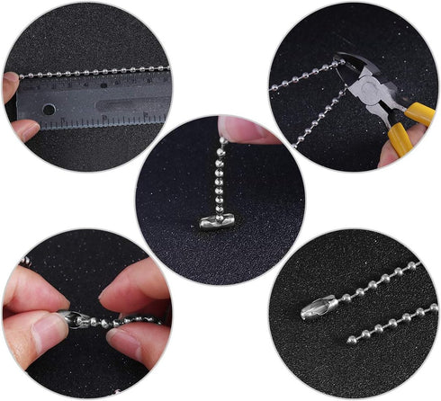 Tiparts 30 Feet Stainless Steel Ball Chains Necklace with 20pcs Connectors Clasps,Silver Beads Chain Sets (Chain Width 1.5mm+20pcs connectors)...