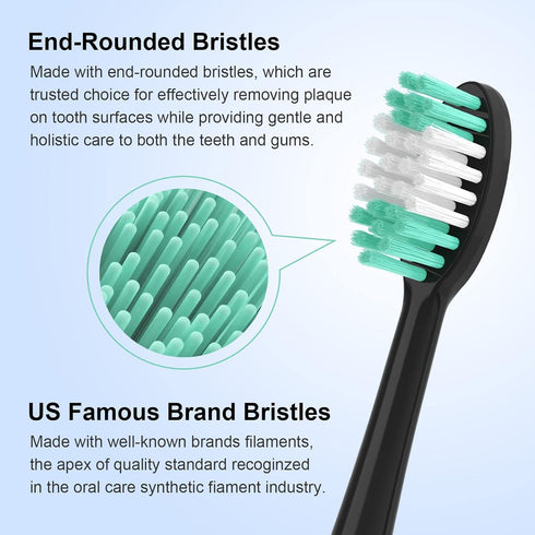 Replacement Toothbrush Heads Compatible with AquaSonic Black Series 10 Pack for Electric Toothbrush Black...