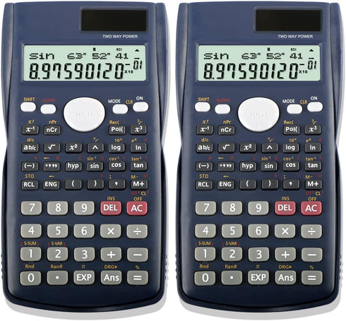2 Pack Scientific Calculator Statistic Fractions Chemistry Math Calculator Engineering Function Calculator Science 2 Line 10+2 Digit Middle School...