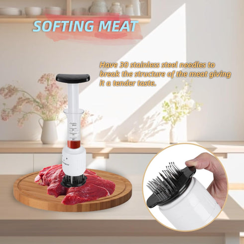 Stainless steel Marinade Meat Injector, Marinade Tenderizer Injector Needle Flavor Syringe Cooking Meat Poultry Turkey Chicken BBQ...