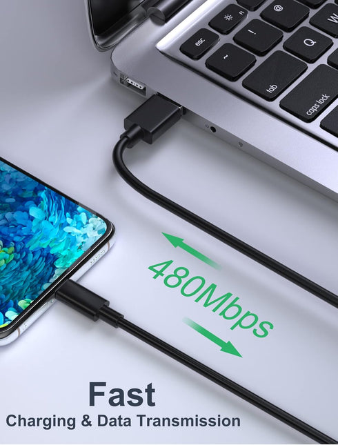 Type C Charger Fast Charging, 2 Pack Adaptive Fast Charger USB C Android Phone Wall Charger Block with 6FT+6FT+1.5FT Charge Cable for Samsung Gala...