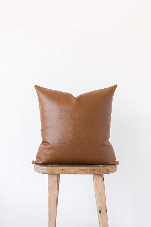 Woven Nook - Modern & Luxurious 18" x 18" Decorative Leather Throw Pillow Covers - Durable Quality & Machine Washable - 100% Polyester Faux Leathe...