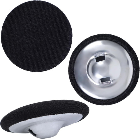 Fabric Cloth Covered with Metal Shank Round Buttons for Jacket Coat Blouse Jeans Dress Suits Bridal Gowns Sewing Buttons,20PCS (15mm, Black)...