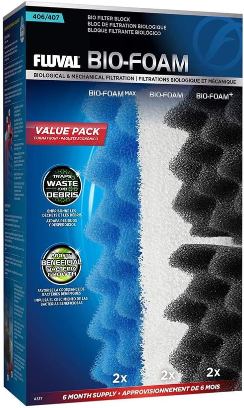 Fluval 406/407 Bio Foam Value Pack, Replacement Aquarium Filter Media...