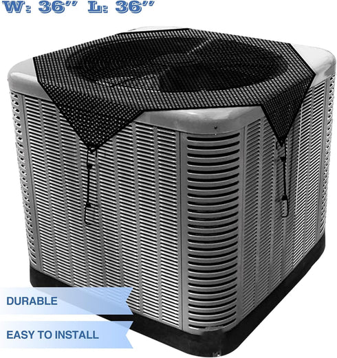 E&K 36"x36" Outdoor AC Unit Cover Air Conditioner Compressor Mesh Top Cover for Outside with Bungee Cords Protect from Leaf Dust and Debris...