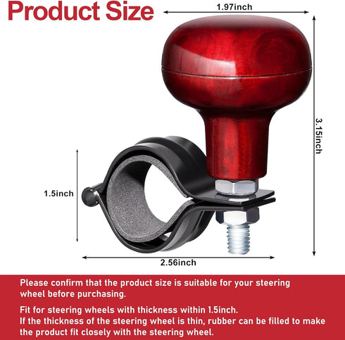 2 Pieces Steering Wheel Knob Spinner Suicide Knobs Steering Wheel 360 Degrees Rotation Tractor Accessories for Cars, Trucks, Tractors, Boats, Golf...