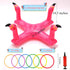 Inflatable Pool Ring Toss Games with 6 Rings, Flamingo Shark Pool Ring Toss Game Summer Pool Toys Party Games for Kids and Adults...