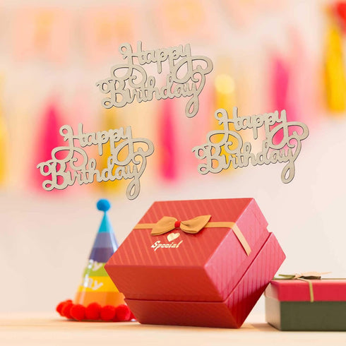 30Pcs Mini Birthday Wood Crafts DIY Cutout Wooden Slices Embellishments Unfinished Wood Ornaments Home Happy Birthday Decorations, 1.8x1.3 in...