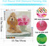 HSENJT Diamond DIY Painting Kits Dog,Pink Flowers Diamond Art Craft for Adults,14X14 Inch Painting by Diamonds Kits Full Round Drill for Wall Deco...