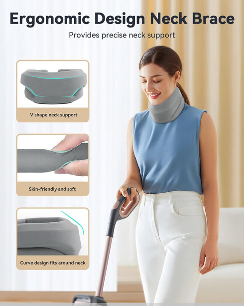 Neck Brace Cervical Collar - Neck Support Brace for Sleeping, Soft Foam Wraps Keep Vertebrae Stable and Aligned for Relief of Cervical Spine Press...