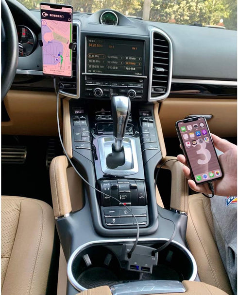 Dual Retractable Car Charger Compatible with iPhone Cell Phone, Fast Charge 2.4A 44W, Retractable Cables (3Ft) and 2 USB Ports Car Charger Adapter...
