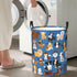 Cute Dogs Blue Round Laundry Hamper Storage Basket Toys Clothes Organizer Bin For Home Bathroom Bedroom Dorm Nursery, 38l...