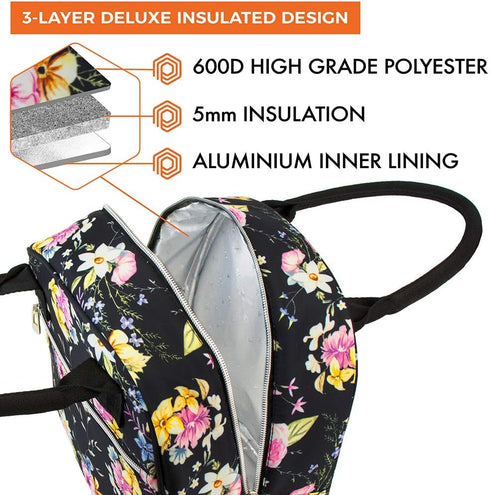 opux Insulated Lunch Box Women, Lunch Bag Tote Girls Kids Teen Adult, Cute Soft Lunch Cooler Container Work School, Reusable Thermal Food Meal Pre...