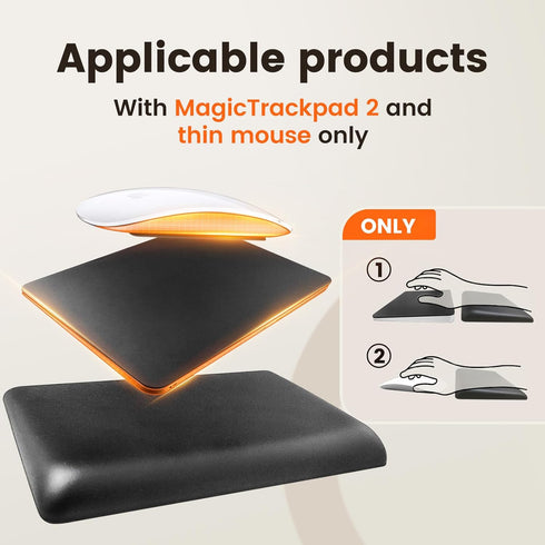 HONKID Low Profile Mouse Wrist Rest for Slim Mouse Wrist Pad for Magic Trackpad, Made of Cool Gel and Non-Slip Rubber Base, Easy Typing and Reliev...