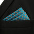 SHLAX&WING Blue Mens Pocket Square Silk Hanky Checkered 12.6 inches Large Size...