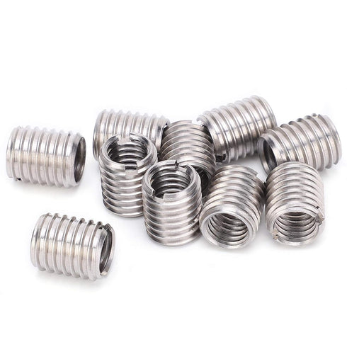 Thread Inserts, 10 PCS M8 to M10 Thread Adapter Insert Nut Thread Repair Sleeve Threaded Bushing Screw Reducing Conversion Tool, for Furniture Pro...