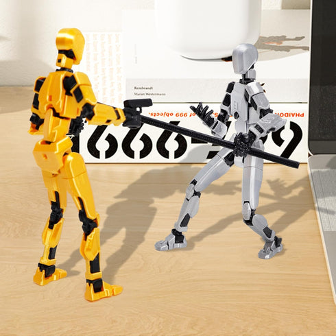 Upgraded T13 Action Figure with Wings and Holder -?Assembly Completed? Dummy 13 Robot, 3D Printed Flexible Titan Gift, Multi-Jointed Lucky Desk Ex...