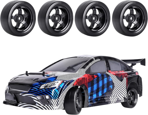 Hobbypark 12mm Hex 1/10 RC Drift Tires Hard Plastic and Wheels for Tamiya HPI Traxxas Kyosho Redcat HSP 1:10 Scale RC Drift Car Drifting (Set of 4...