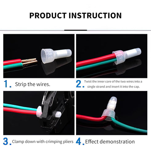 600pcs Closed End Crimp Connectors, Closed End Crimp Terminals, Closed End Wire Crimp Connectors, Nylon Wire Connectors Crimp Cap Wire Terminals C...