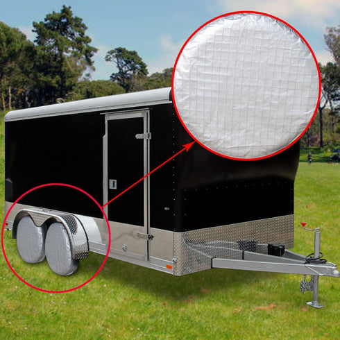 Amfor Tire Covers Set of 2, Waterproof Anti-UV Sun Snow Rain Tire Covers for Trailers, RV, Camper, SUV, Truck, Fit 24-26 inches Tire Diameter...