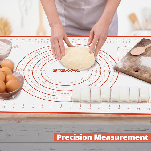 2 Pack Silicone Baking Mat, 24" x 16"Extra Thick Large Non Stick Pastry Mat Sheet for Dough Pie Crust Rolling Mats for Making Cookies Macarons Bre...