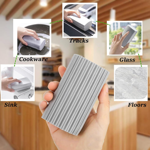6-Pack Damp Clean Duster Sponge,Magic Sponge Eraser for Housekeeping,Reusable Cleaning Sponge for Blinds, Dish,Mirrors,Glass, Baseboards,Window Tr...