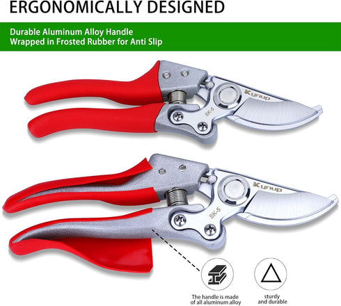 Kynup Pruning Shears for Gardening, Garden Hand Shears, Professional Bypass Pruner Hand Shears Heavy Duty, Pruners for Gardening, Garden Clippers,...