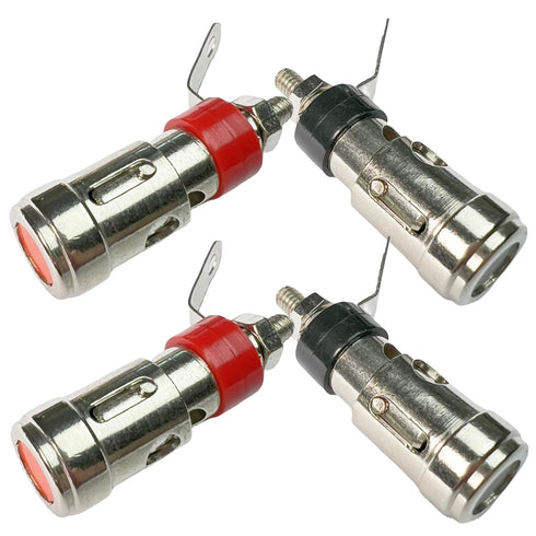 CESS Amplifier Terminal Connector Binding Post Push Quick Type -Binding Post Spring Loaded Press Subwoofer Basket Terminal (4 Pack)...